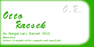 otto racsek business card